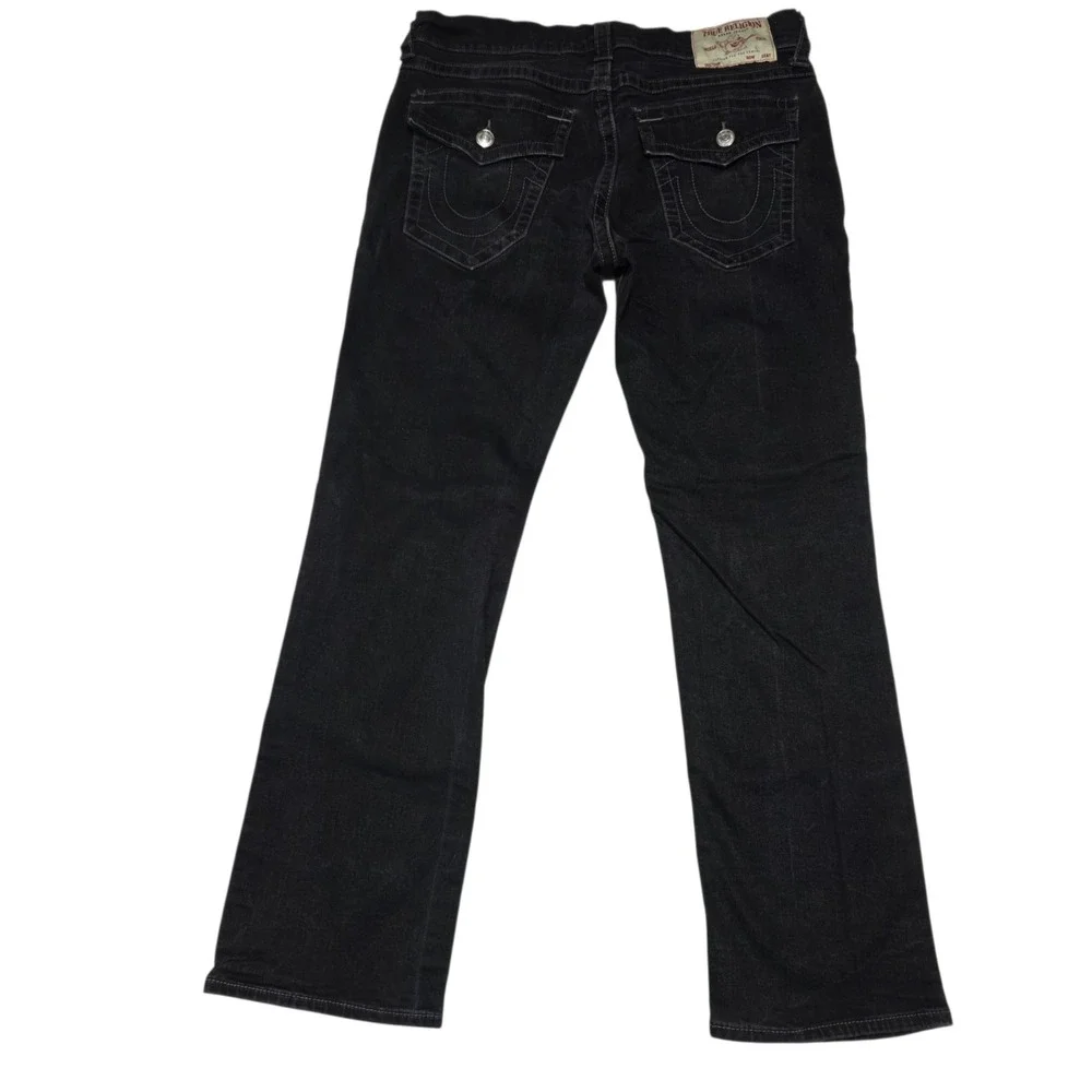 True Religion Ricky Jeans Mens 36 Black Relaxed Straight Denim Y2K Streetwear